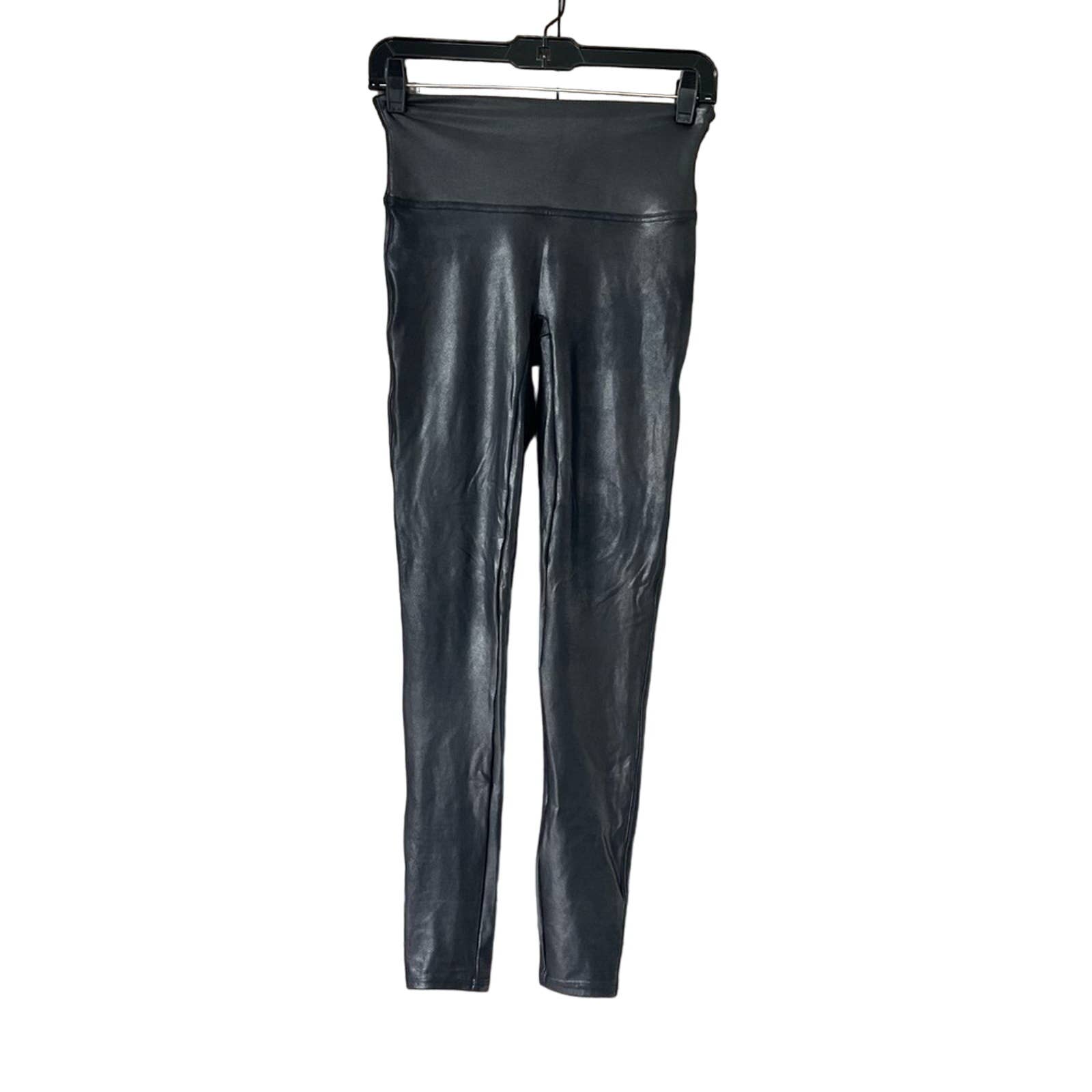 Spanx Black Faux Leather Leggings Size M